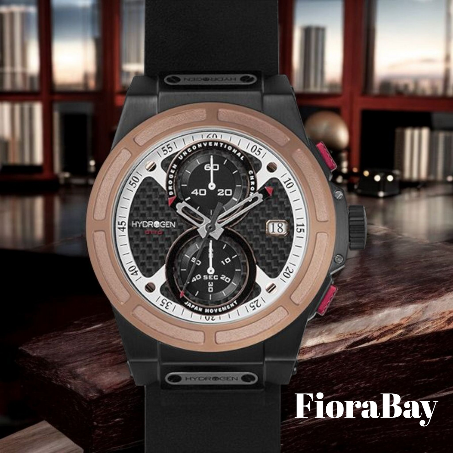 Otto Chrono Black Rose Gold Nato